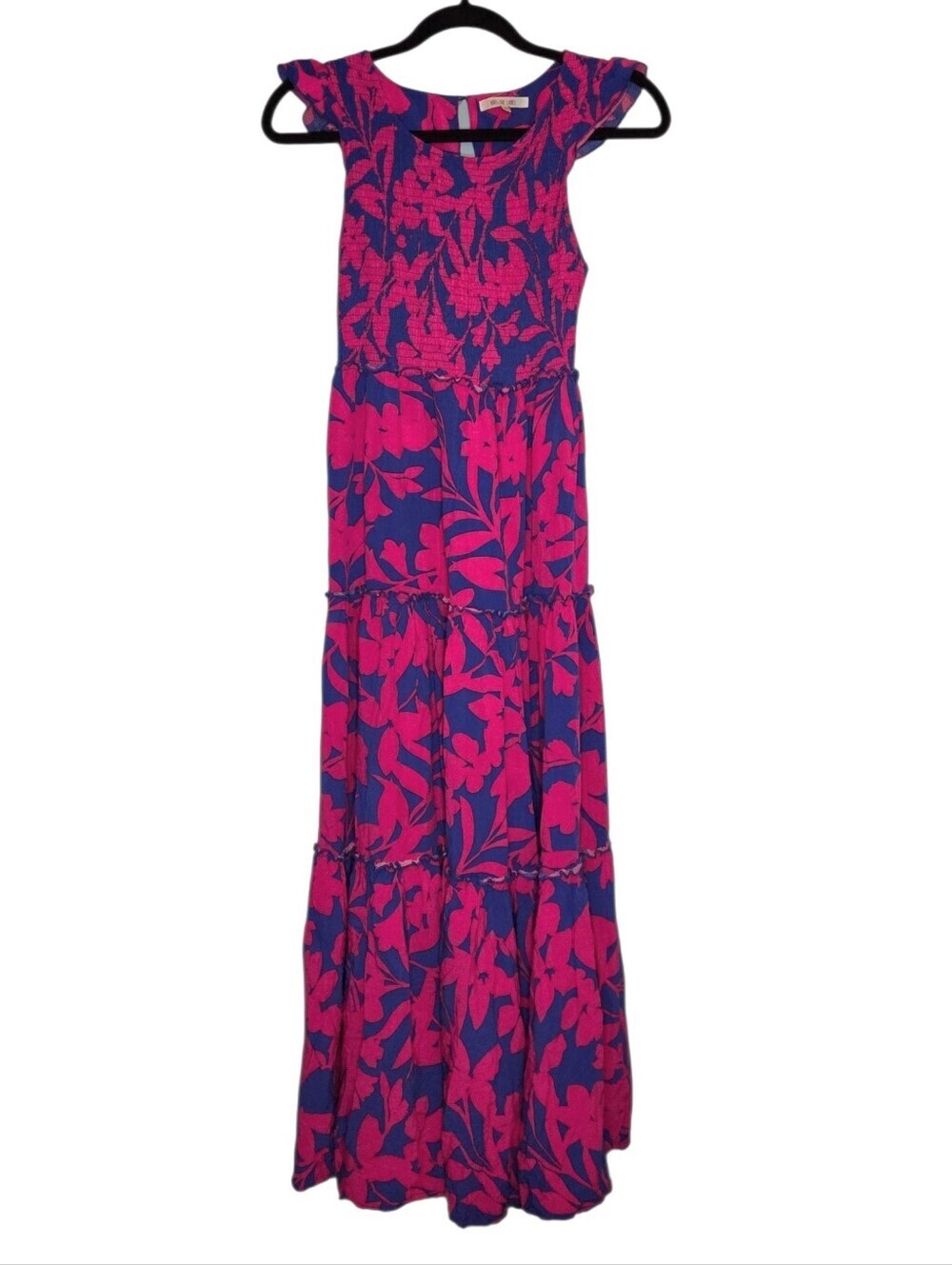 Abel The Label Pink And Blue Tiered Maxi Dress Size XS - Picture 2 of 6